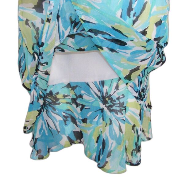 CATO Skirt, 6, Floral, ruffled hem, Side zip, Colorful, Blues/black/yellow - Picture 7 of 11